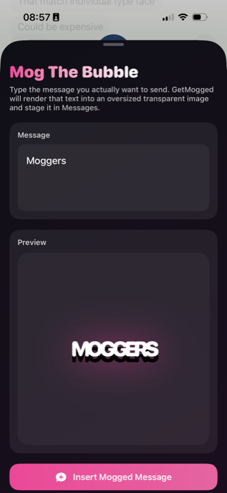 GetMogged sticker artwork preview for Mog The Bubble